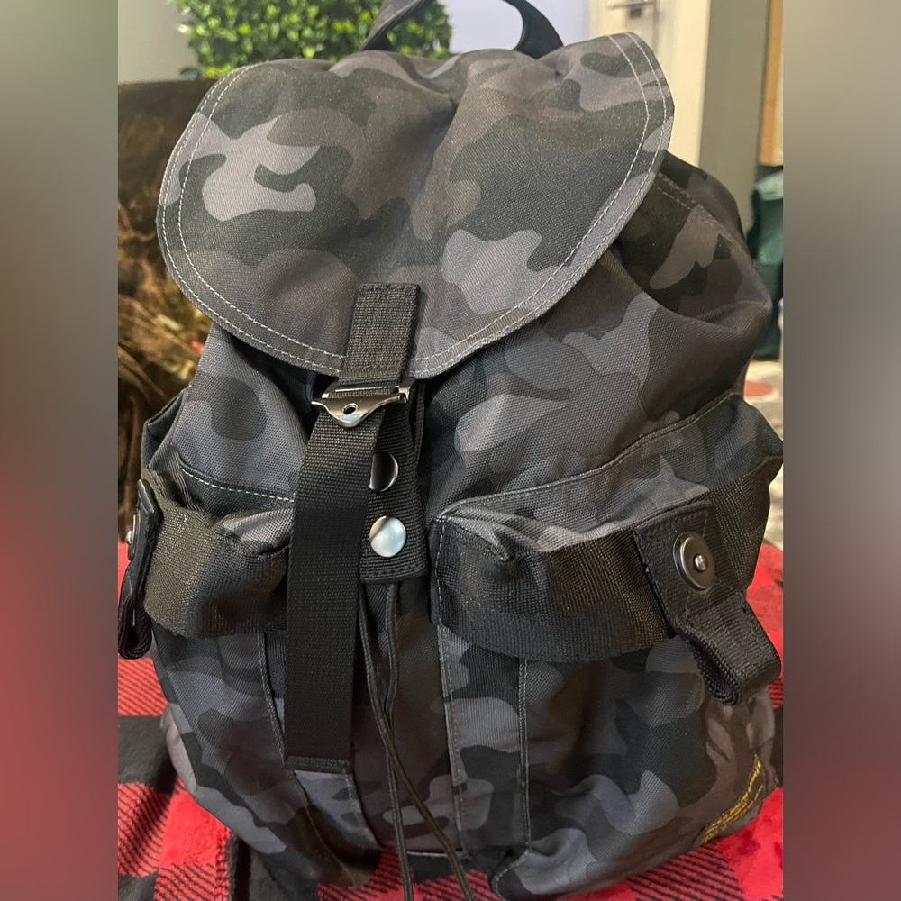 Ralph Lauren Camouflage Backpack - Black and Gray
